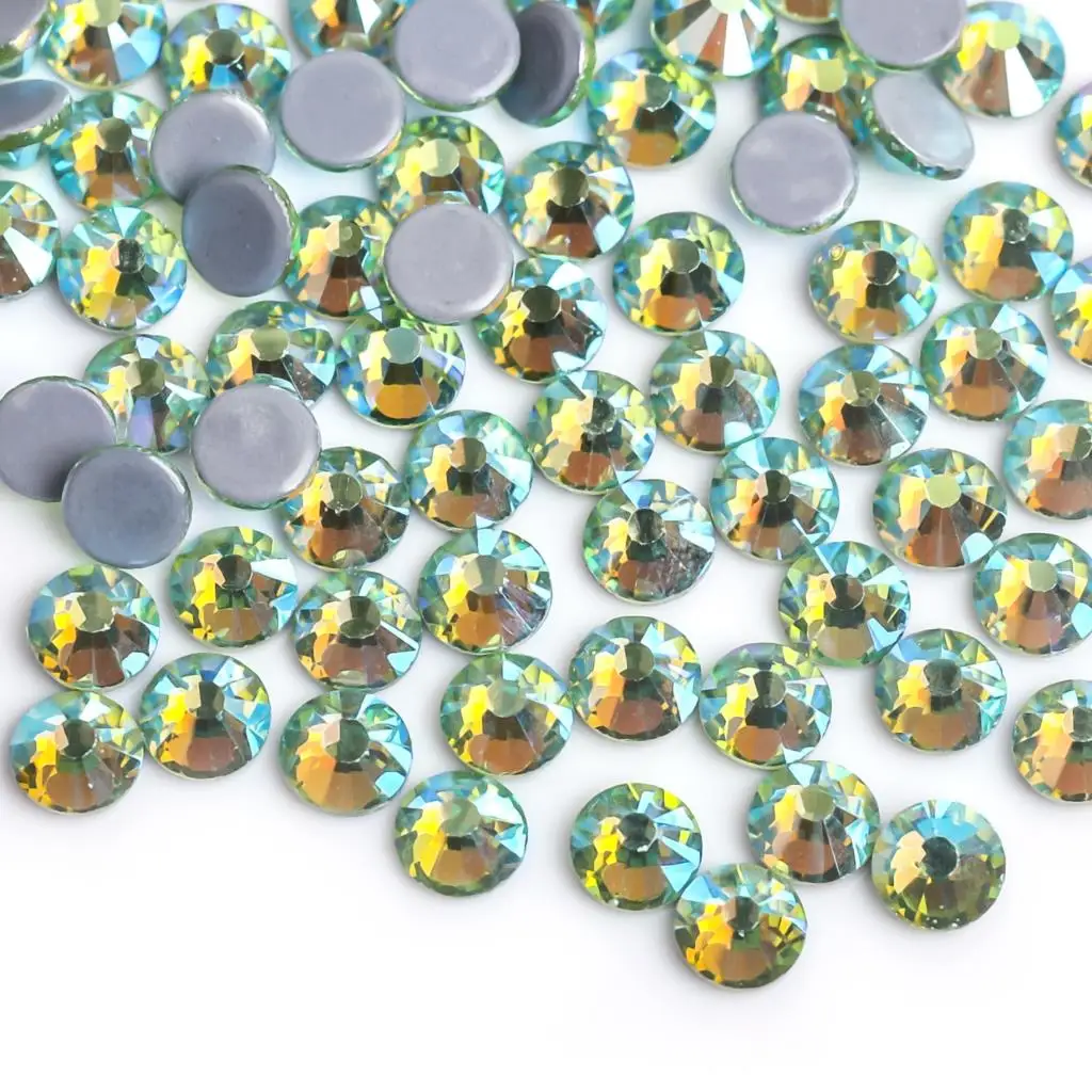 

Peridot AB стразы SS6~SS30 Hotfix Rhinestones Iron On Flatback Glass Nail Art Rhinestone Crystal AB DIY Decorations