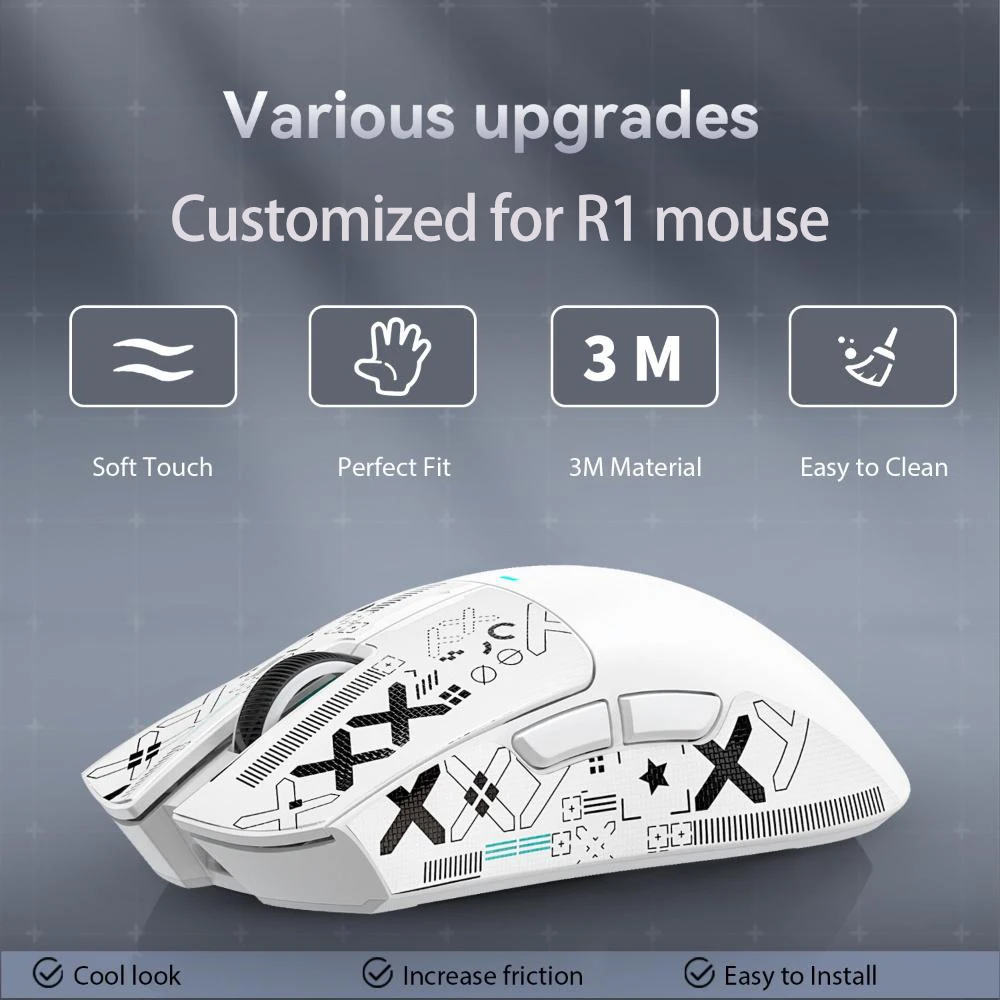 

Mouse Stickers ATTCK SHARK R1 ATTACK SHARK Gaming Mouse Universal Anti-slip Mouse Stickers Black and White
