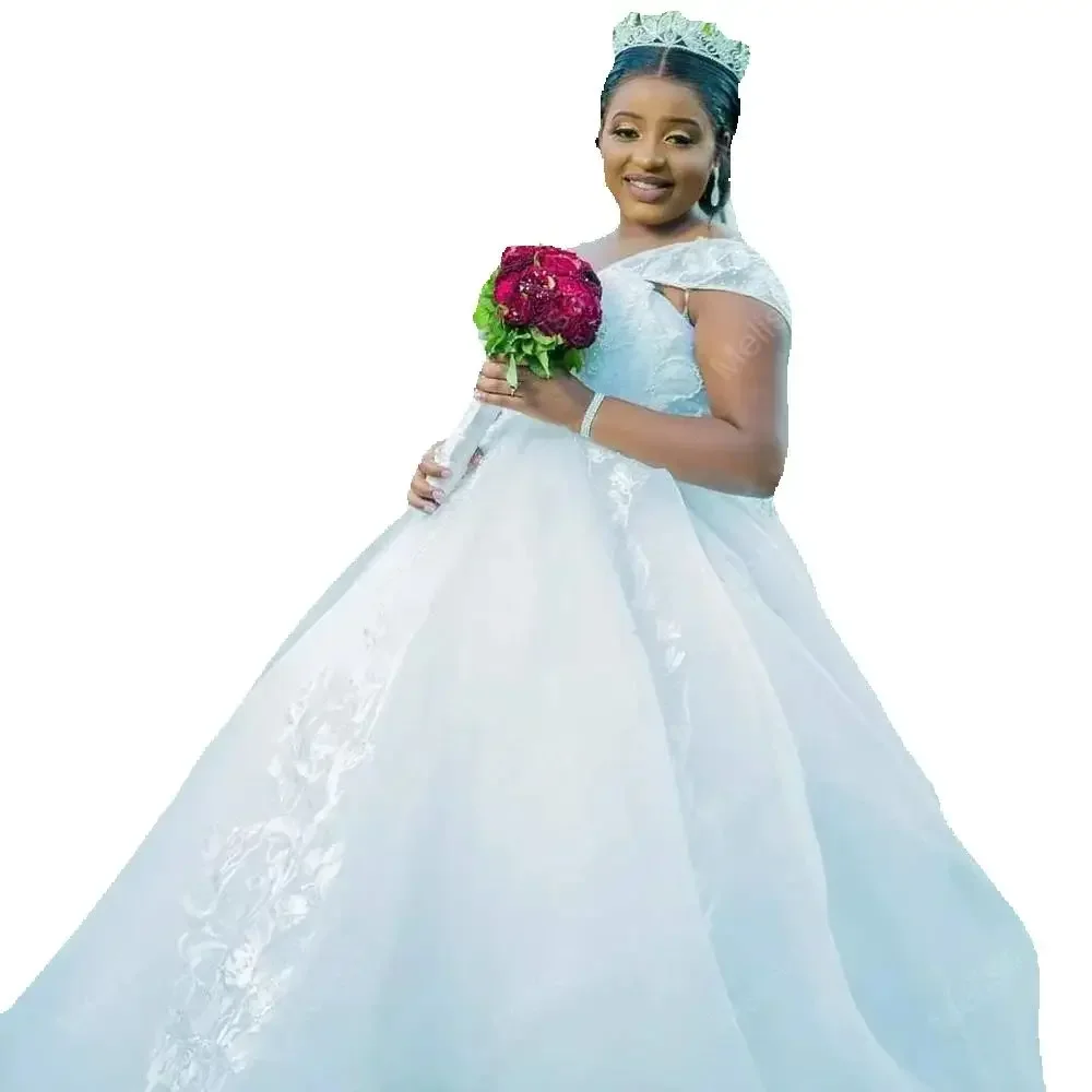 تخصيص الكلاسيكية الحبيب قبالة الكتف Ballgown فساتين الزفاف قطار المحكمة رداء دي خطاباتخطابهزوجات الدانتيل حديقة أثواب الزفاف