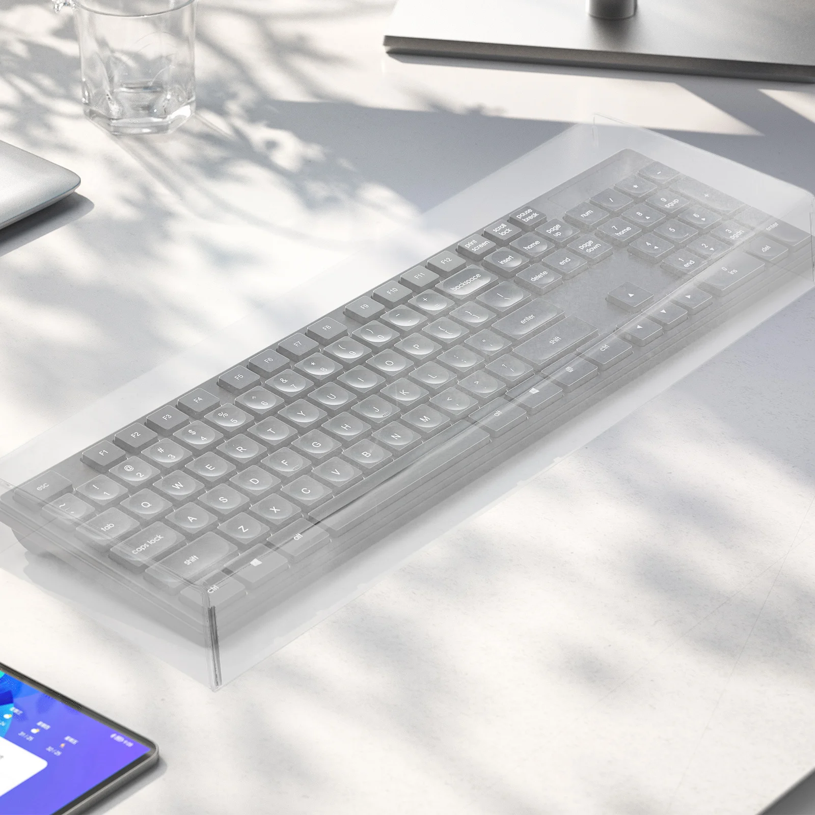 

Large Acrylic Keyboard Cover Dustproof Protector Transparent Clear Compatible with Gaming Laptop Computers Keyboard Cover