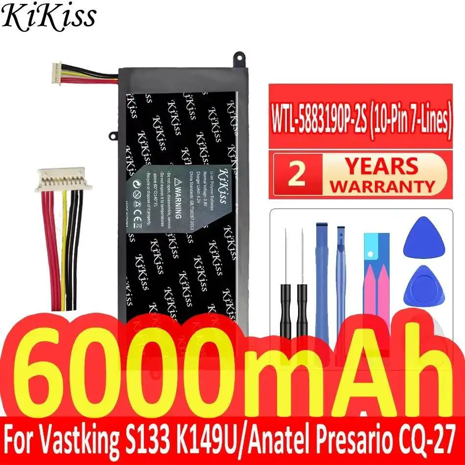 

Battery Wtl-5883190P-2S 10-Pin 7-Lines For Vastking S133 K149U Axioo Mybook Pro P421 Anatel Presario CQ-27 5883190P