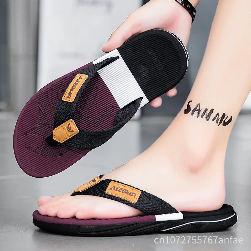 Man House Flip Flops Summer Breathable Beach Shoes EVA Slippers Sandals Men Luxury Flip Flops Soft Slippers Home Clogs Slides