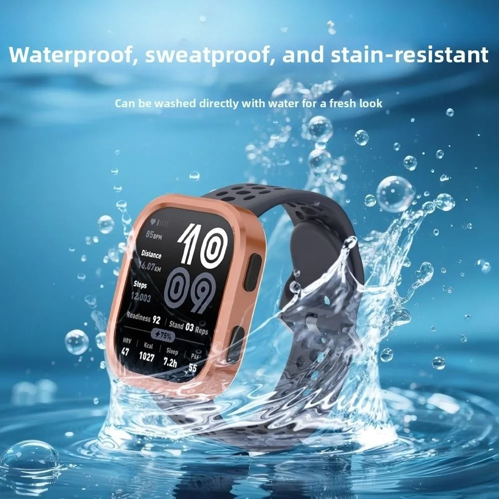 إطار ساعة معدني بديل مضاد للخدش ومضاد للصدمات وواقي شاشة واقٍ لهاتف Amazfit Bip 6