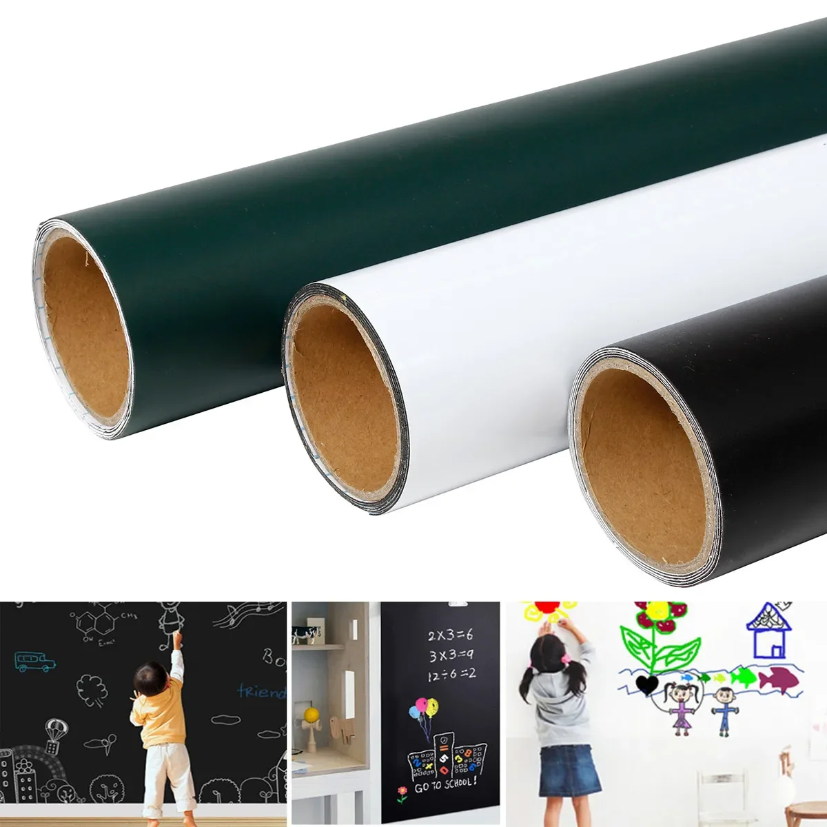 45x100cm Magnetic board magic Blackboard Wall Stickers Children Chalk Drawing Whiteboard Self-adhesive Removable static sheet