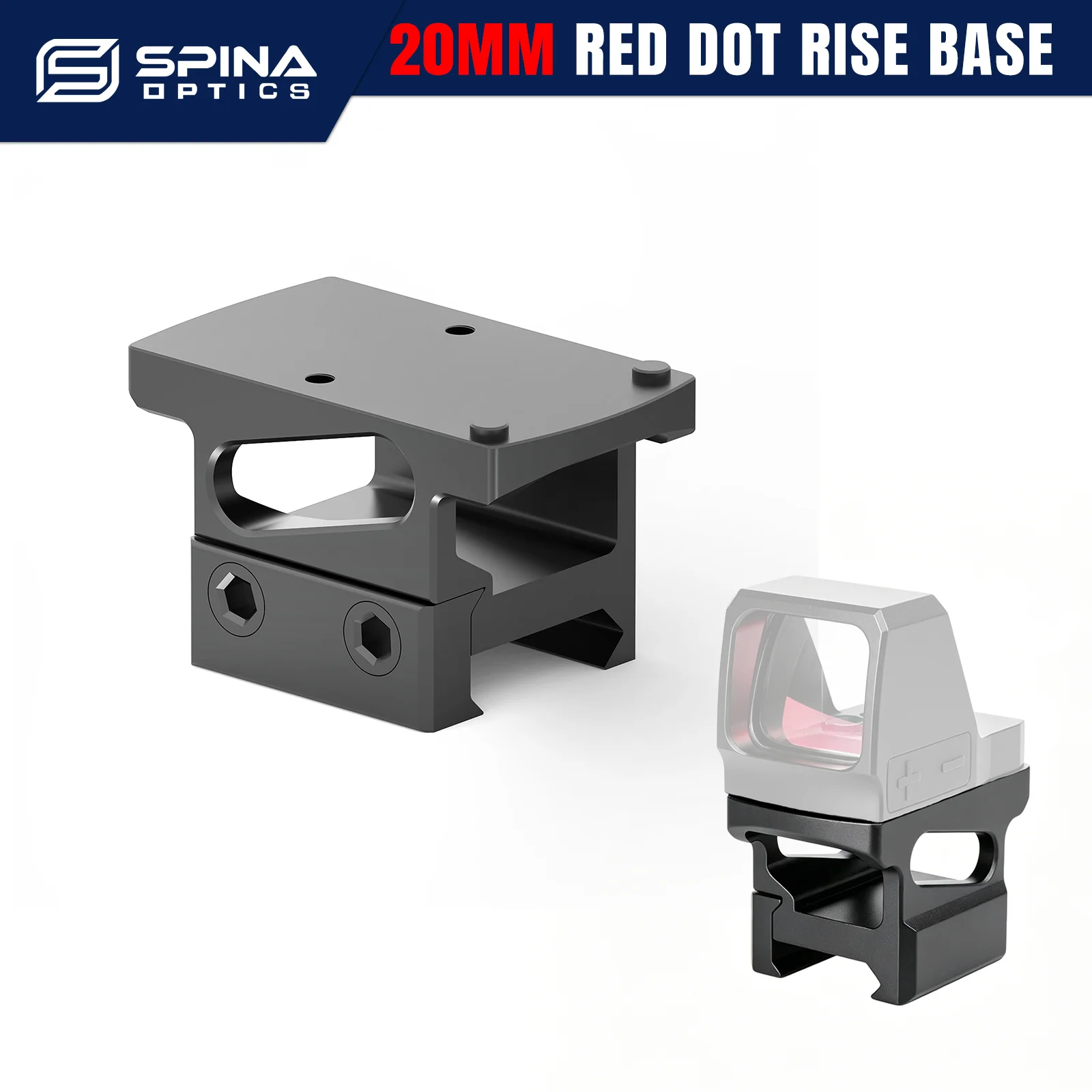 SPINA OPTICS Standard Picatinny 21mm Rail Red Dot Rise Base Fit S-FR HS407C/507C Red Dot Mount Accessories