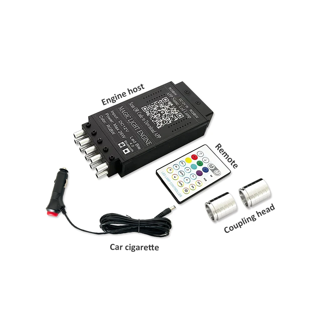 26w Dual-head Twinkle Fiber Optic Star Light With Meteor DC12V Car Atmosphere Decoration APP Control Car Trunk