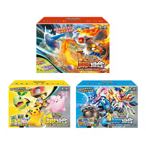 Original Pokemon Trading PTCG Cards Chinese Pikachu Clefable Hi Combination Collected 151 Family Special Combination Kid Gift