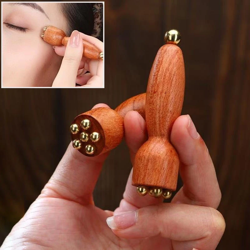 2/1Pcs Brass Lotus Eye Massage Stick Facial Gua Sha Tool Handheld Tool For Eye Relaxation And Meridian Acupressure Massage