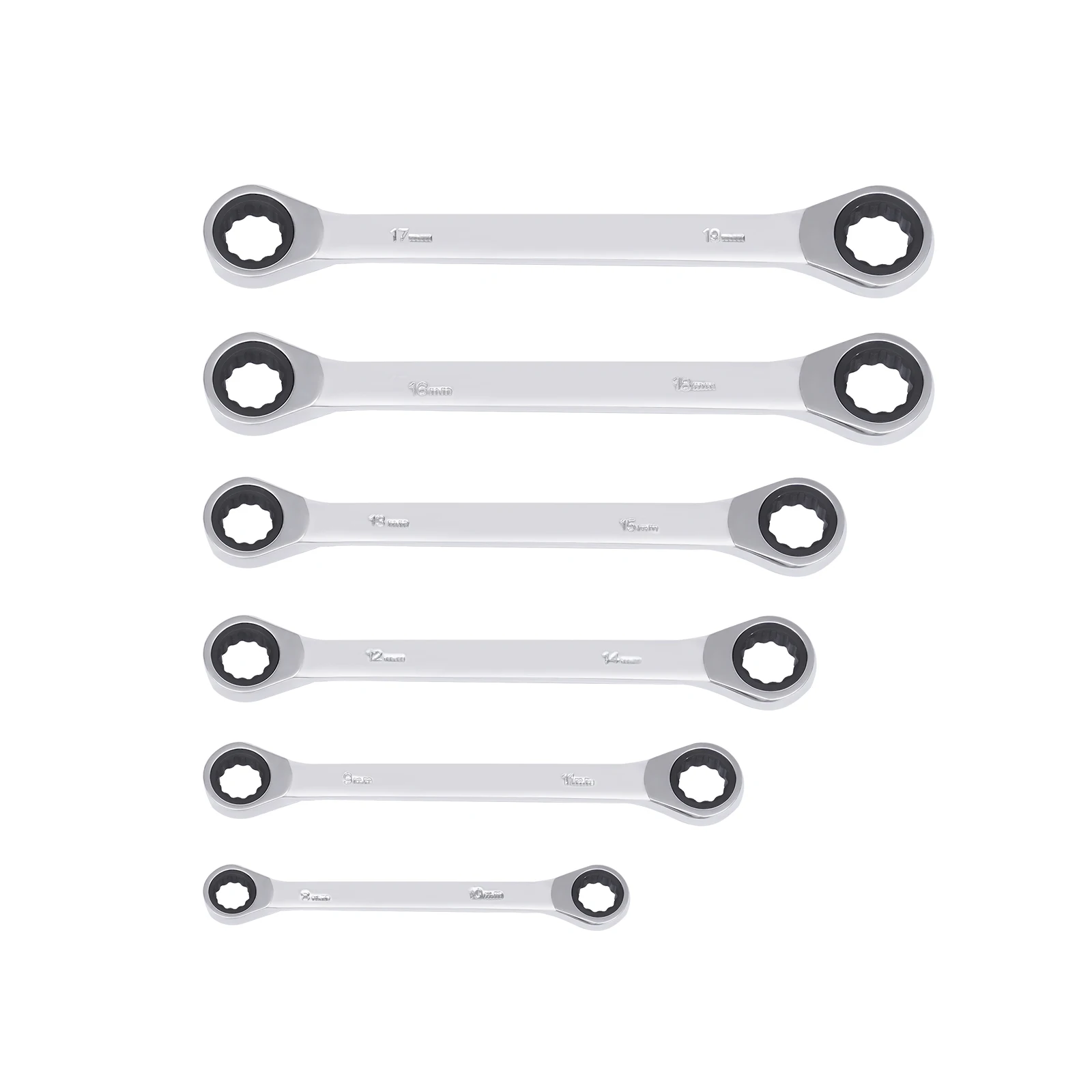 

6-Piece Lug Nut Wrench Set, 72-Tooth Ratchet, 45# Steel, Plated, Compact and Lightweight for Easy Carrying