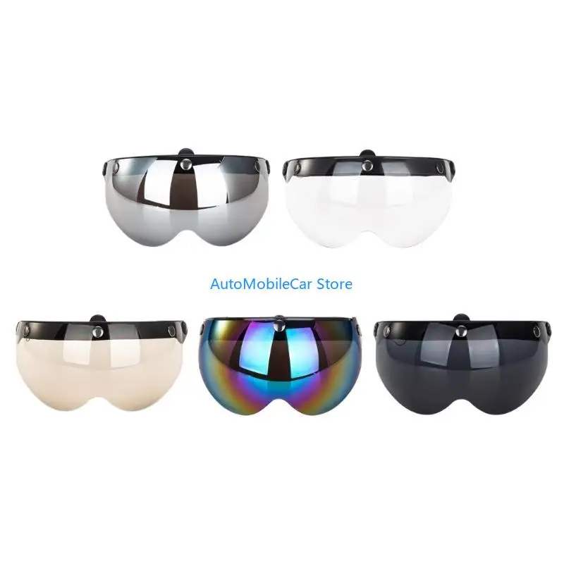 G8TE Pilot-Style Standard 3 Snap-Button Visors Up Down Open Face Helmet Visors