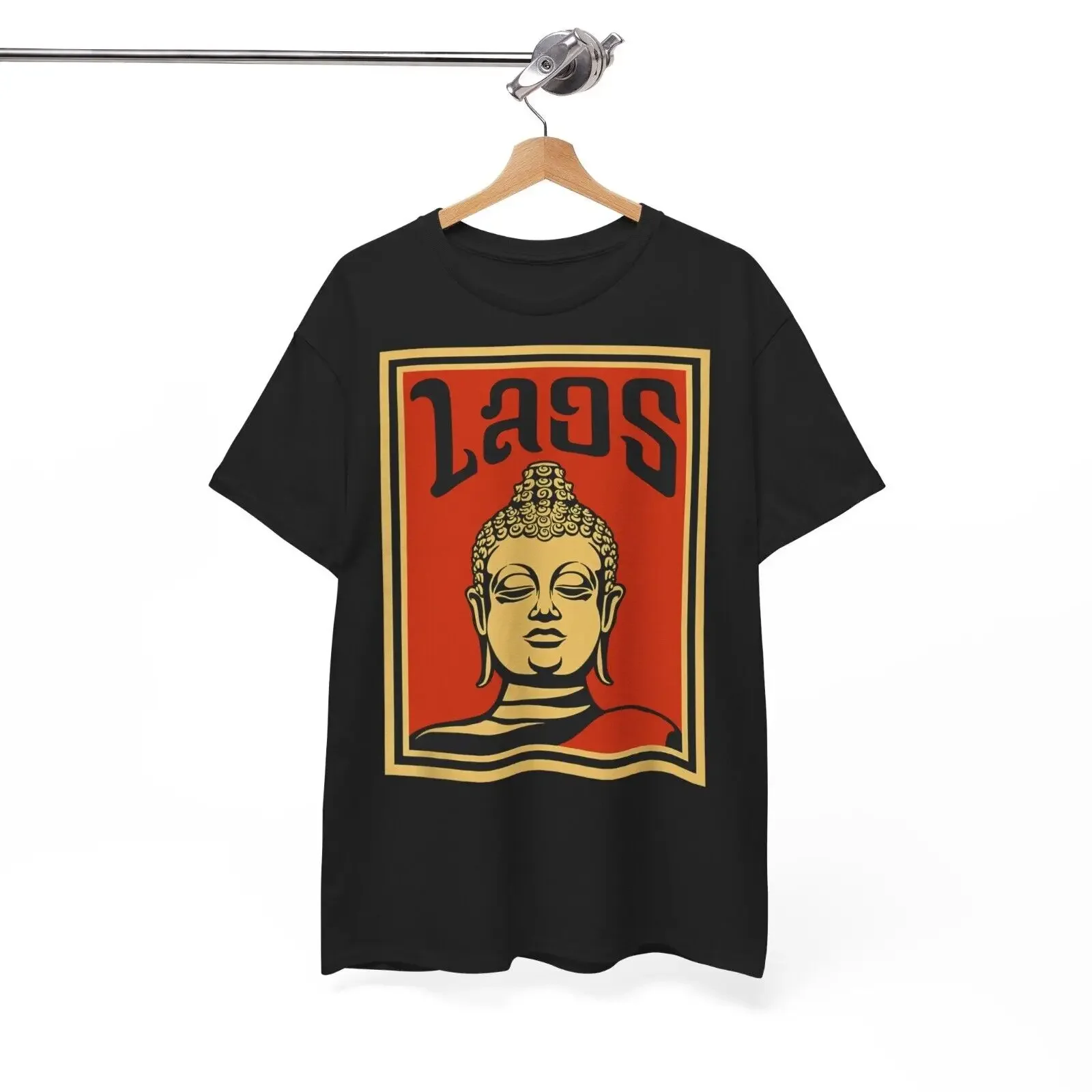 Laos Lao Buddha Monk Statue Logo Graphic T-Shirt