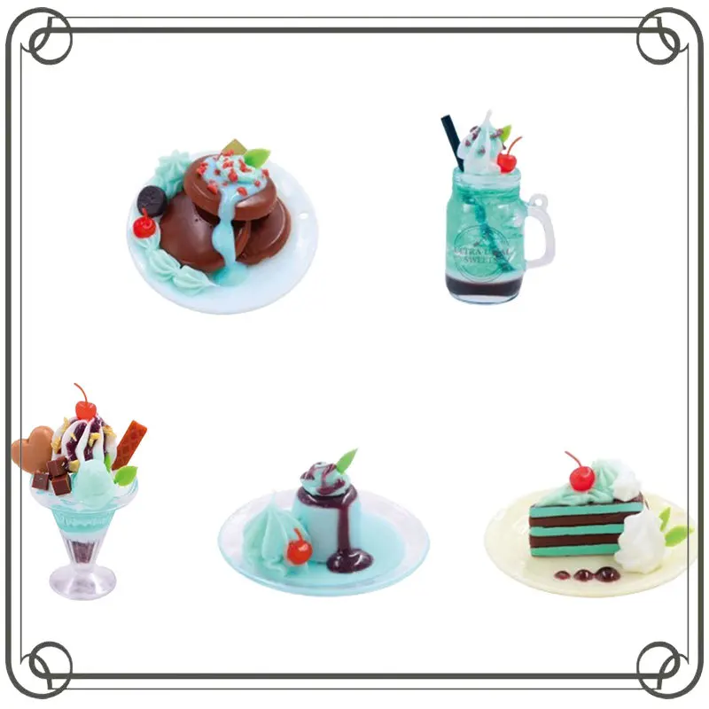 

Gashapon Mentha Canadensis L. Chocolate Dessert Miniature Ornament Kawaii Children's Day Gifts Action Figure Model Toys