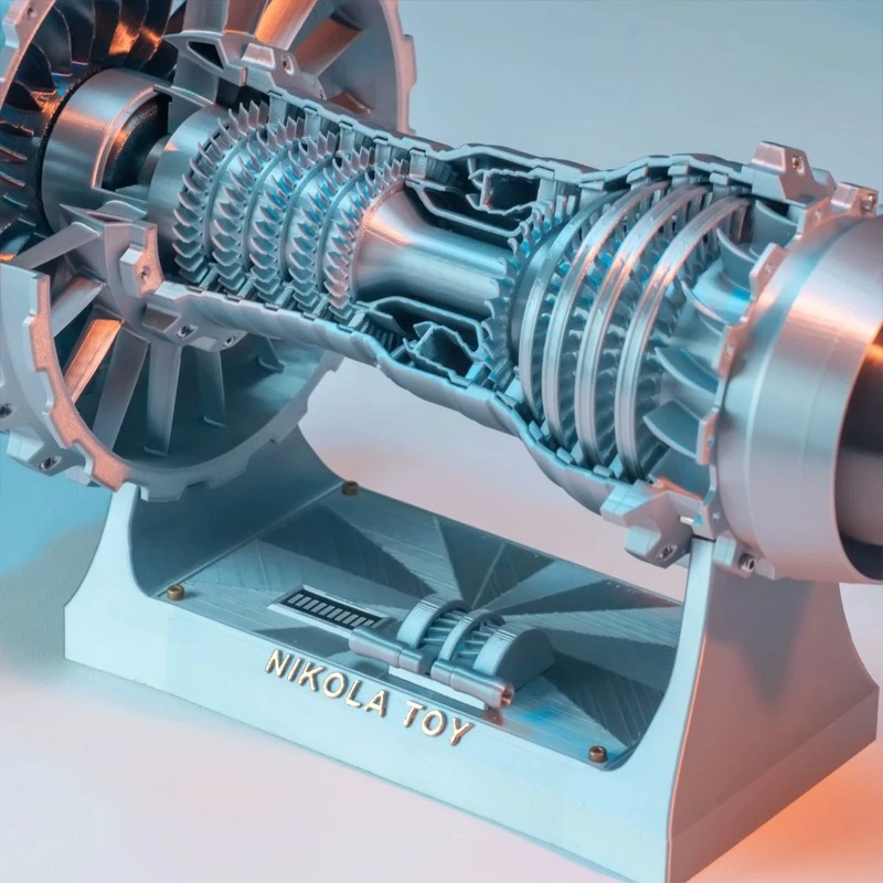 Aircraft Turbofan Engine Model PLA Continuously Variable Transmission Battery Powered Turbofan Engine Desktop Toy