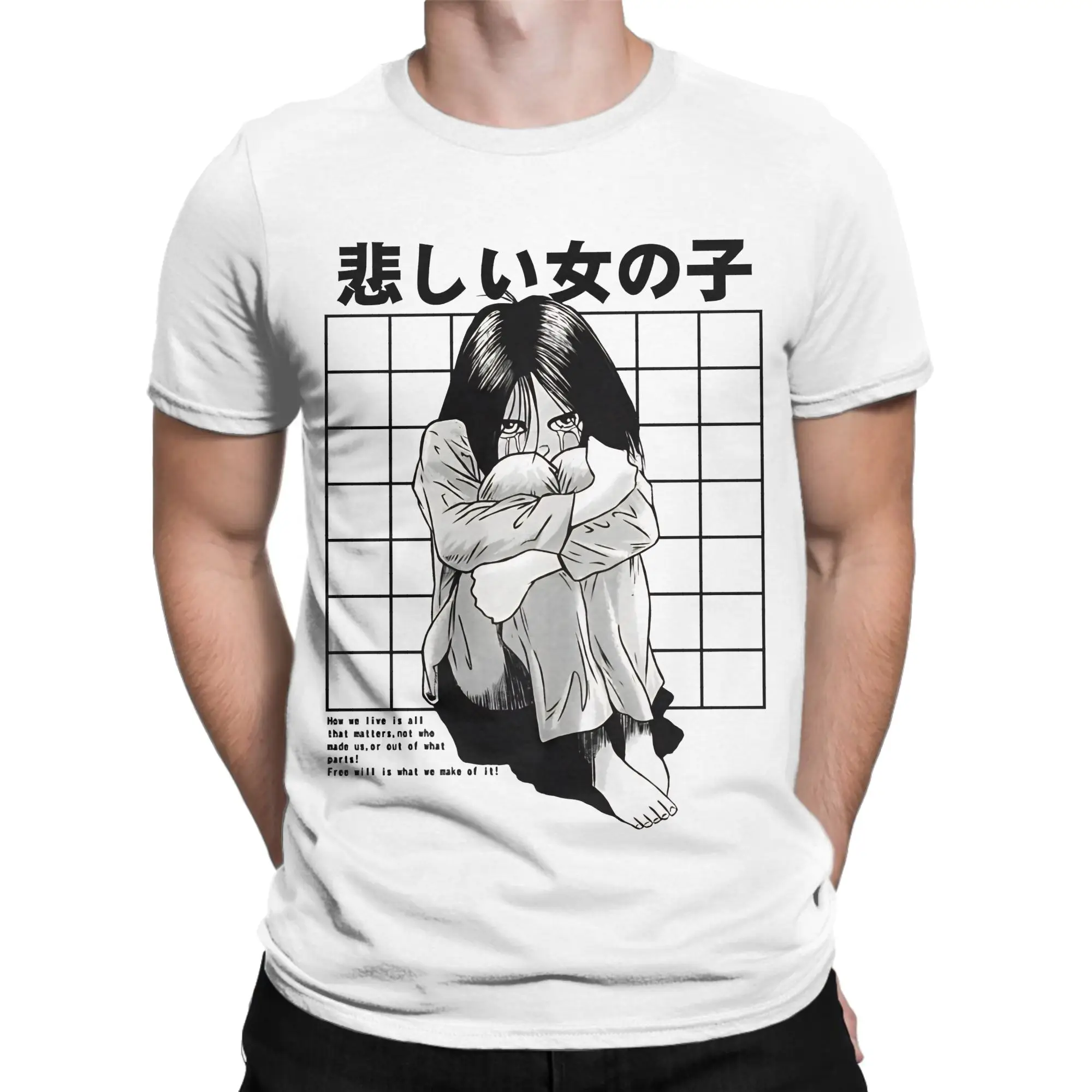 Retro Manga Art  Classic Battle Angel Alita Novelty Graphic 100% Cotton T-Shirt Tops Tees For Men