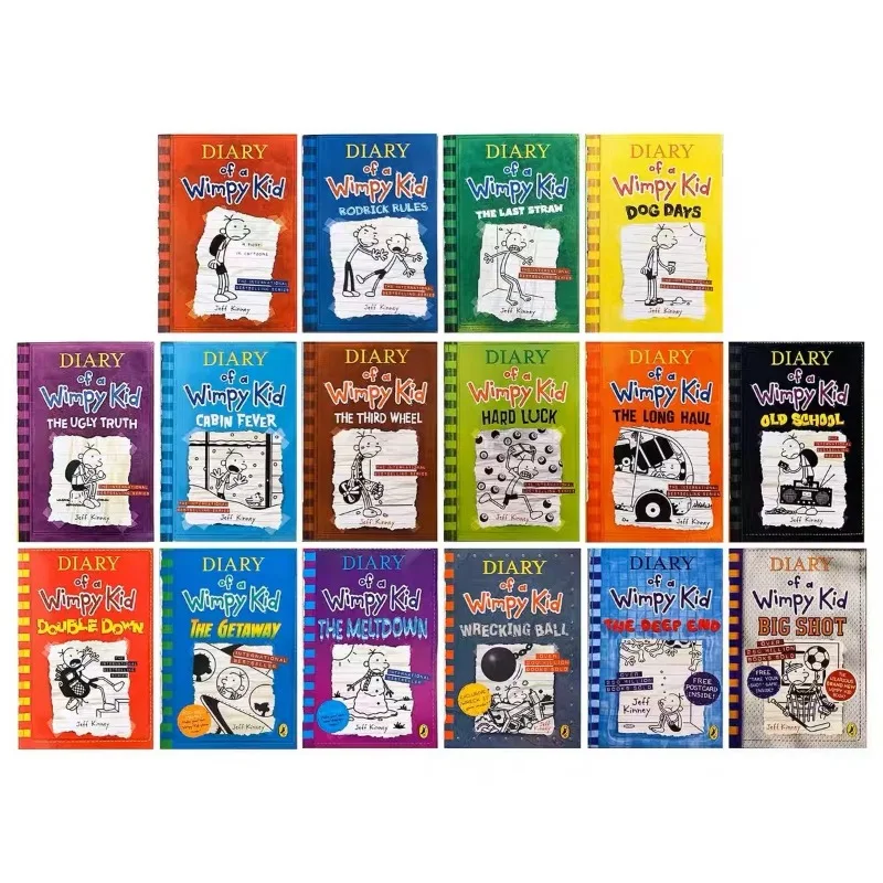 Random 2 Different Books English Diary of A Wimpy Kid Comic Novel Storybook Children Reading Literature Gift