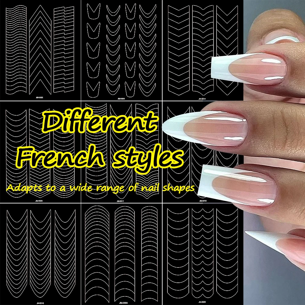 25 Style Heart Bow Stars Pattern Airbrush Stencil For Nails 2in1 Hollow Templates For French Manicure Tips Decals for Nail Salon