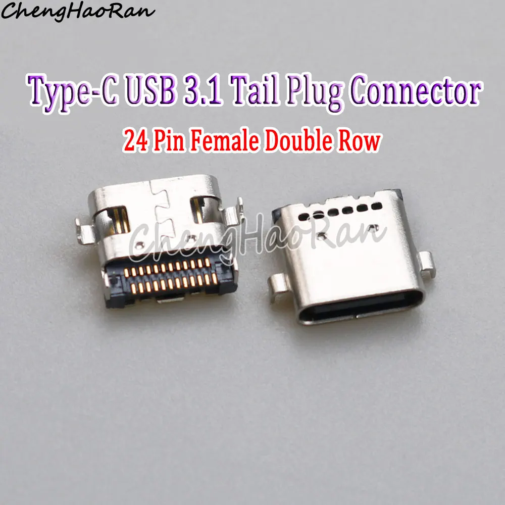 Type-C Female Dual Row 24Pin USB 3.1 Port Plug For Tablet & Phone Universal Power Fast Charging Tail Plug Interface Connector