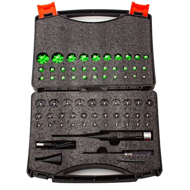 Rechargeable Laser Bore Sight Kits Professional with 64 Adapters fit 0.17 .22 to 12GA Calibers Tactical Laser Collimator - view 6