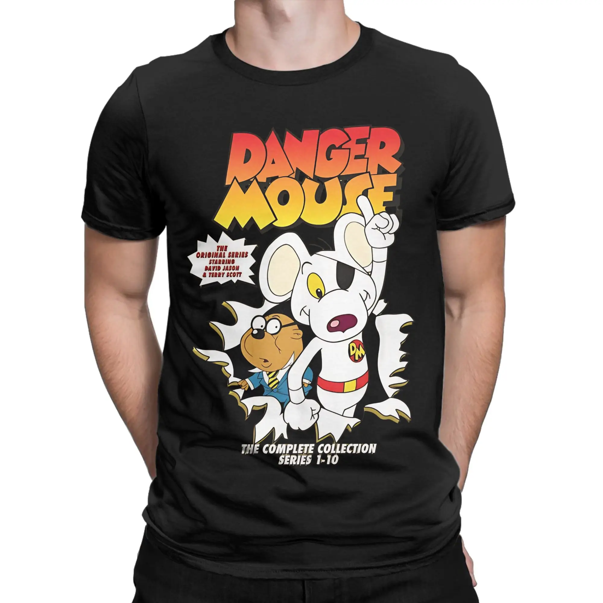 Danger Mouse Retro Adventure Poster Design Today Graphic Novelty 100% Cotton T-Shirt Danger Mouse Tops Tees For Men