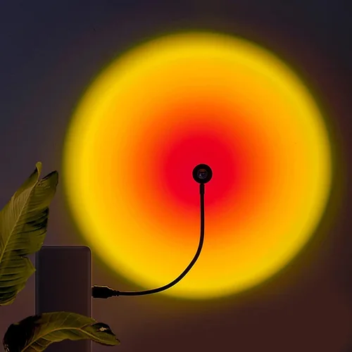 1x USB lámpara de puesta de sol LED Arco Iris neón proyector de luz nocturna fotografía iluminación de ambiente de pared para dormitorio decoración de la habitación del hogar regalo