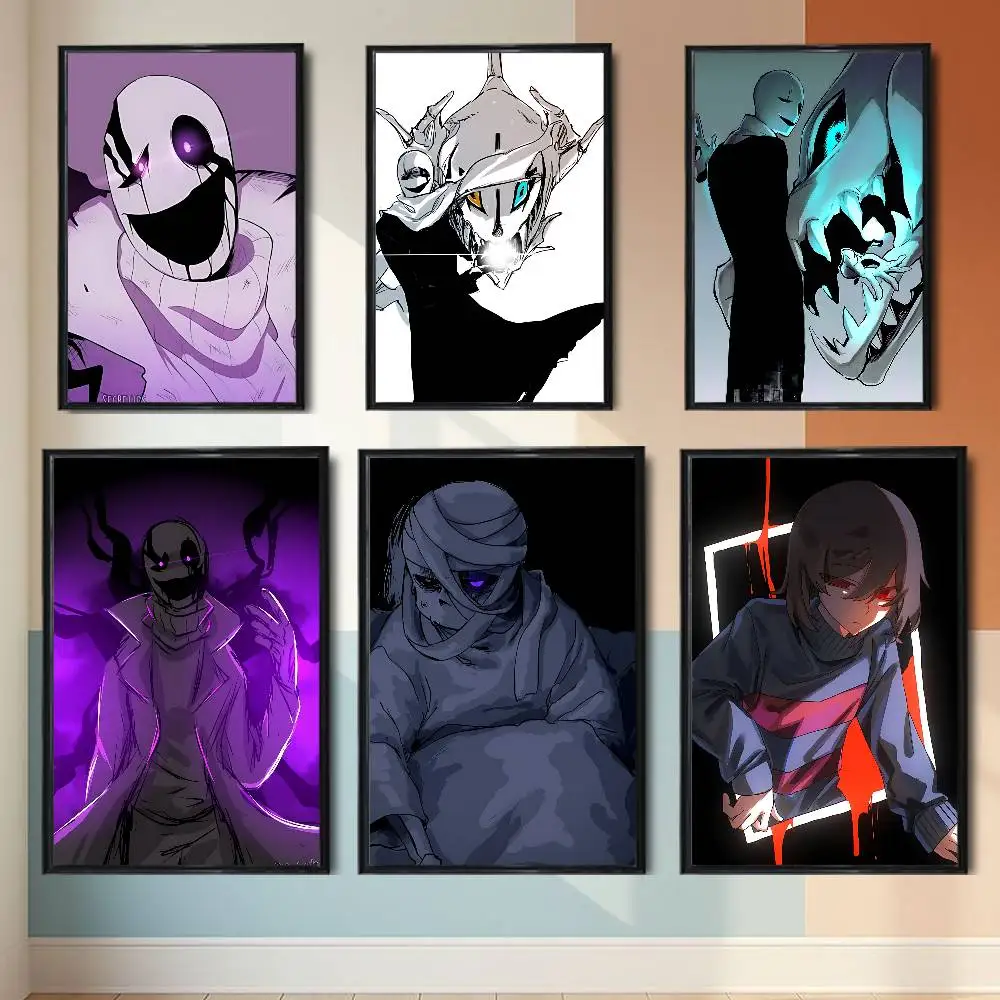 W D Gaster ULB Undertale Last Breath Sans High Quality Dorm Living Room Aesthetic Wall Decoration Painting Poster Stickers Gift