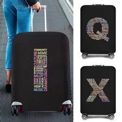 Bagage beschermhoes 18-28 inch Trolley Bagage Reistas Stofhoezen Elastische bescherming Koffer Tekst Letter Gedrukt