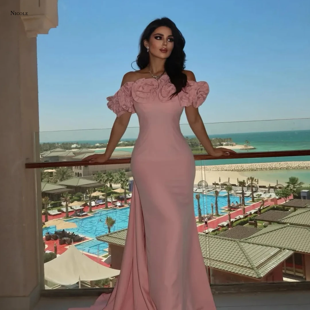 

Nicole Custom Made Dresses Gala Dress Line A Candle Luxury Prom Dresses 2025 Satin Cloth Party Dress for Wedding Evening Gown