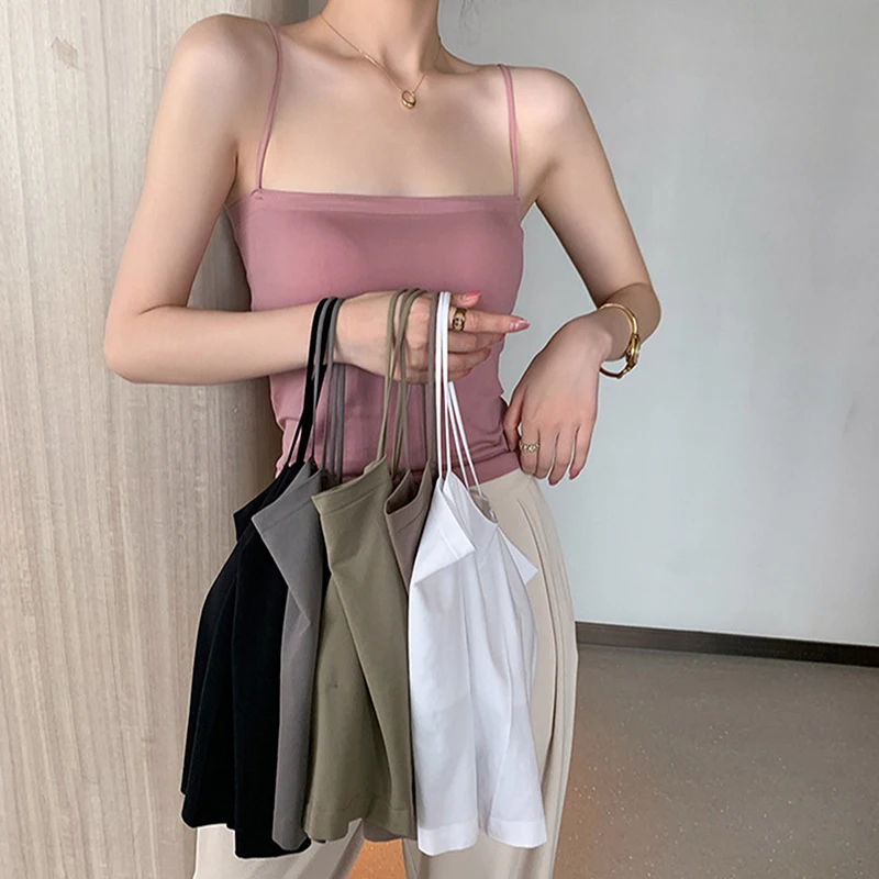 Top Female Sexy Bras Spaghetti Strap Crop Tops Fashion Camisole Wirefree Brassiere Seamless Underwear Top Tank Top