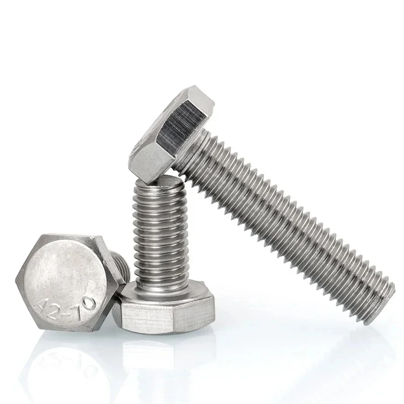 

304 Stainless Steel Hex Head Bolts M1.6 M2 M2.5 M3 M4 M5 M6 M8 / Fully Threaded External Hexagon Screws A2-70