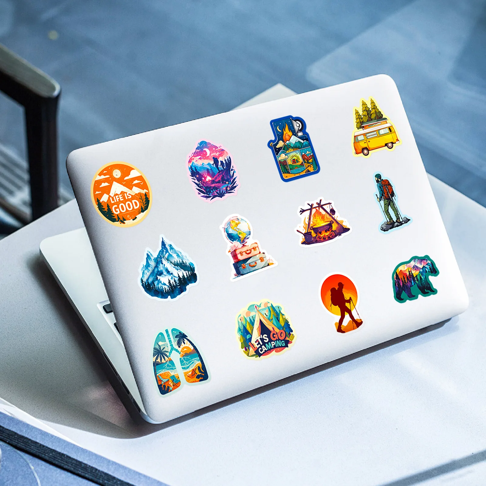 10/50PCS 야외 하이킹 모험 캠핑 하이킹 스포츠 낙서 스티커 장식 가방 노트북 기타 자전거 데칼 어린이 장난감