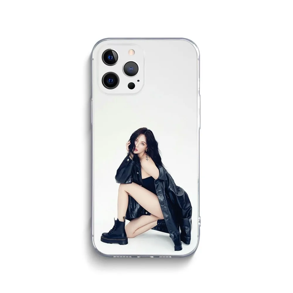 Singer Kim H-HyunA Phone Case For iPhone 15,14,13,12,11 Plus,Pro,Max,XR,XS,X,7,8 Plus,SE,Mini Transparent Silicone Soft