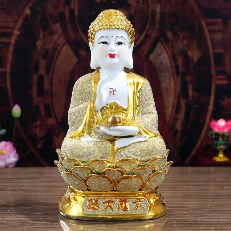 

1 Pc Ceramic Buddha Pieces Living Room Home Decoration Feng Shui Ensuring Safety Household Sacrifice Pray for Auspiciousness