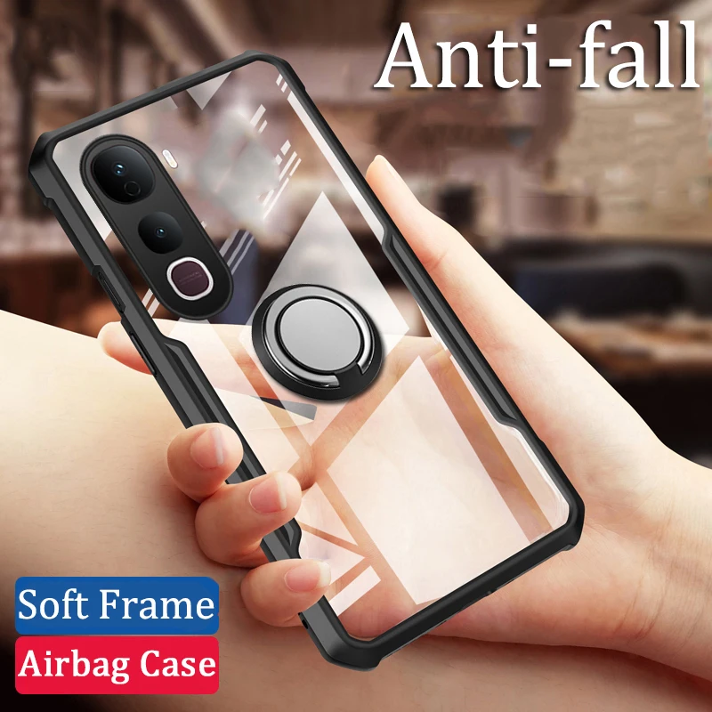 

Case For VIVO Y400 Pro Y29S Y29T 5G Case Clear Acrylic Frame Back Cover VIVO Y400 Pro Y29T Y29S 5G Magnetic Holder Ring Coque