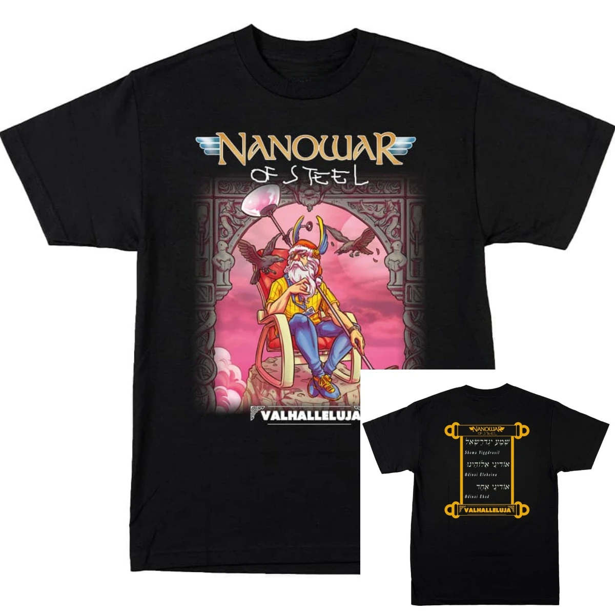 Nanowar of Steel Stairway To Valhalla Band T-Shirt 100% Cotton Graphic Tee Men Women Summer Streetwear Top