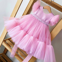 Kid Girl Wedding Dress Baby Pageant Girl Party Princess Birthday Dress Children Clothes Bow Lace Gown Elegant Vestidos