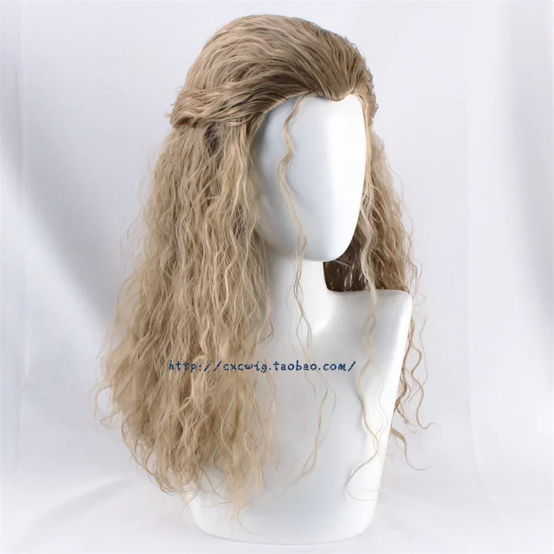 New Thor Cosplay Wigs Movie Love And Thunder 4 Role Play Fantasia Man Blonde Curly Hair Halloween Carnival Cloth Hair