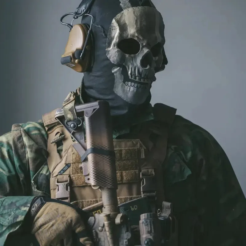 az15Ghost MW2 جمجمة اللاتكس قناع الرأس الكامل للهالوين لعب الأدوار الدعائم ألعاب الحرب الرياضة في الهواء الطلق