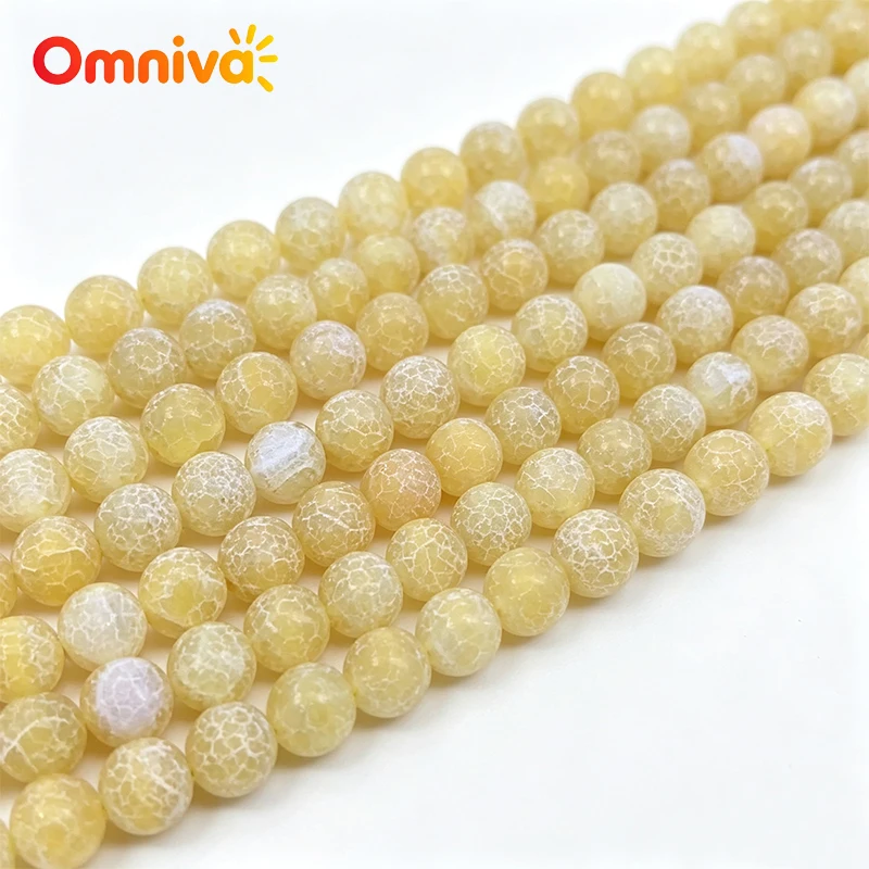 Wholesale Natural Yellow Weathered Agate Healing Crystal Loose Gem Beads for Jewelry DIY 4mm 6mm 8mm 10mm 12mm 15 inches Strands