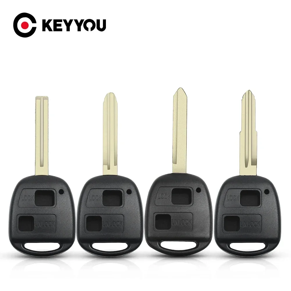 KEYYOU 10PCS For Toyota Camry Rav4 Corolla Prado Yaris Tarago Cruiser Land TOY41/TOY43/TOY47/TOY48 Blade Car Key Shell