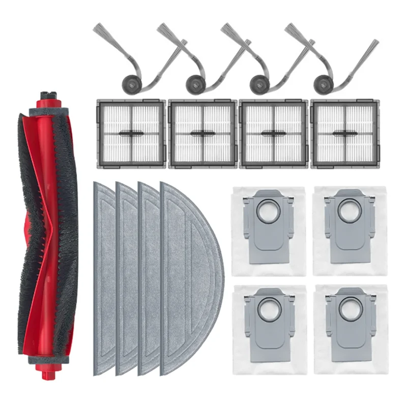 【Berserk】17 шт. запасные части для Roborock Q10 VF/Q10 VF+, аксессуары для пылесоса, основная боковая щетка, фильтр, швабра, мешок для пыли