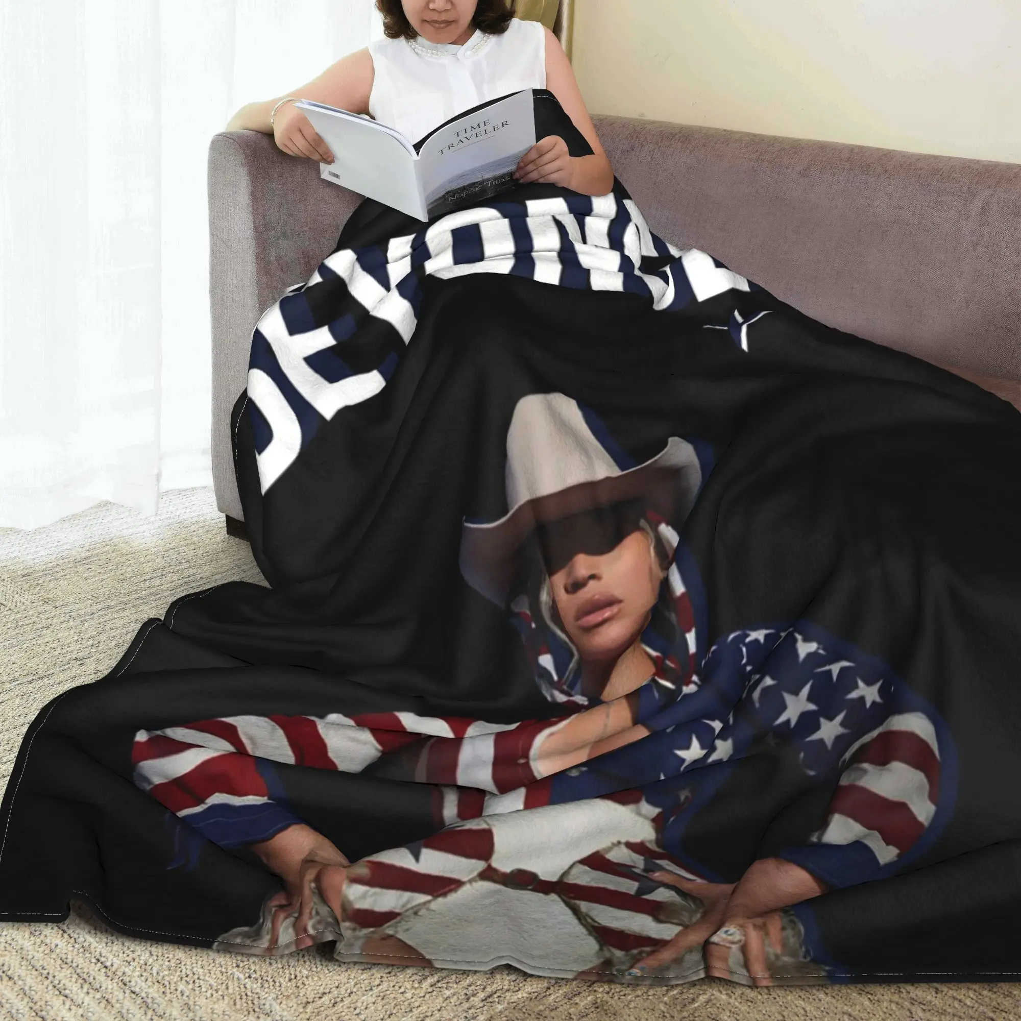 Singer Beyonce Cowboy Carter 2025 Tour Blanket Lightweight Flannel Sofa Throw Blanket for Bedroom Travel Throws Bedspread Quilt
