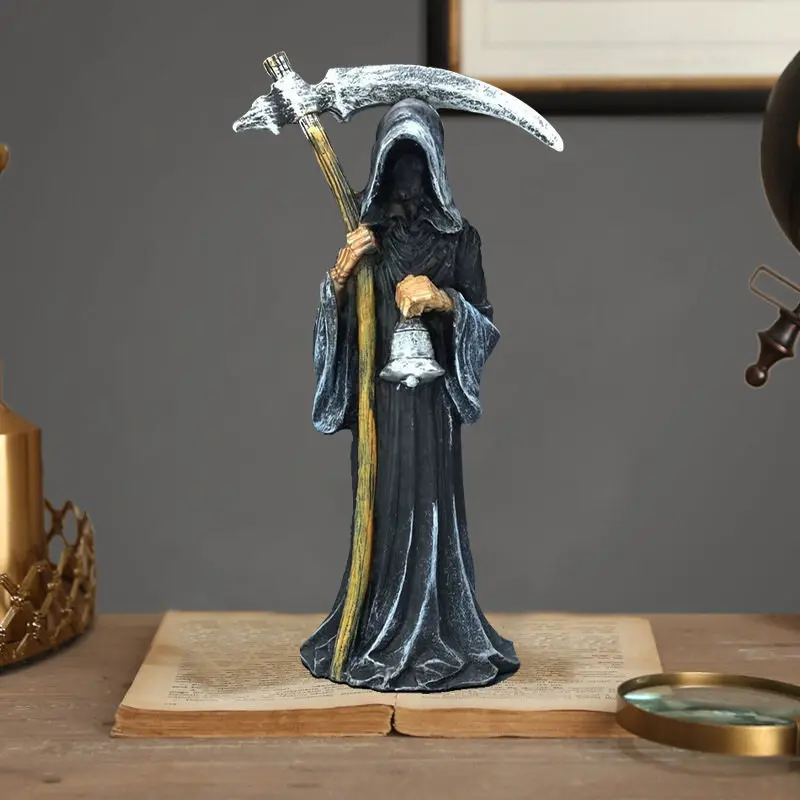 Medieval Gothic style Dark Reaper Reaper scythe statue, figurine, ghost desktop decoration ornament