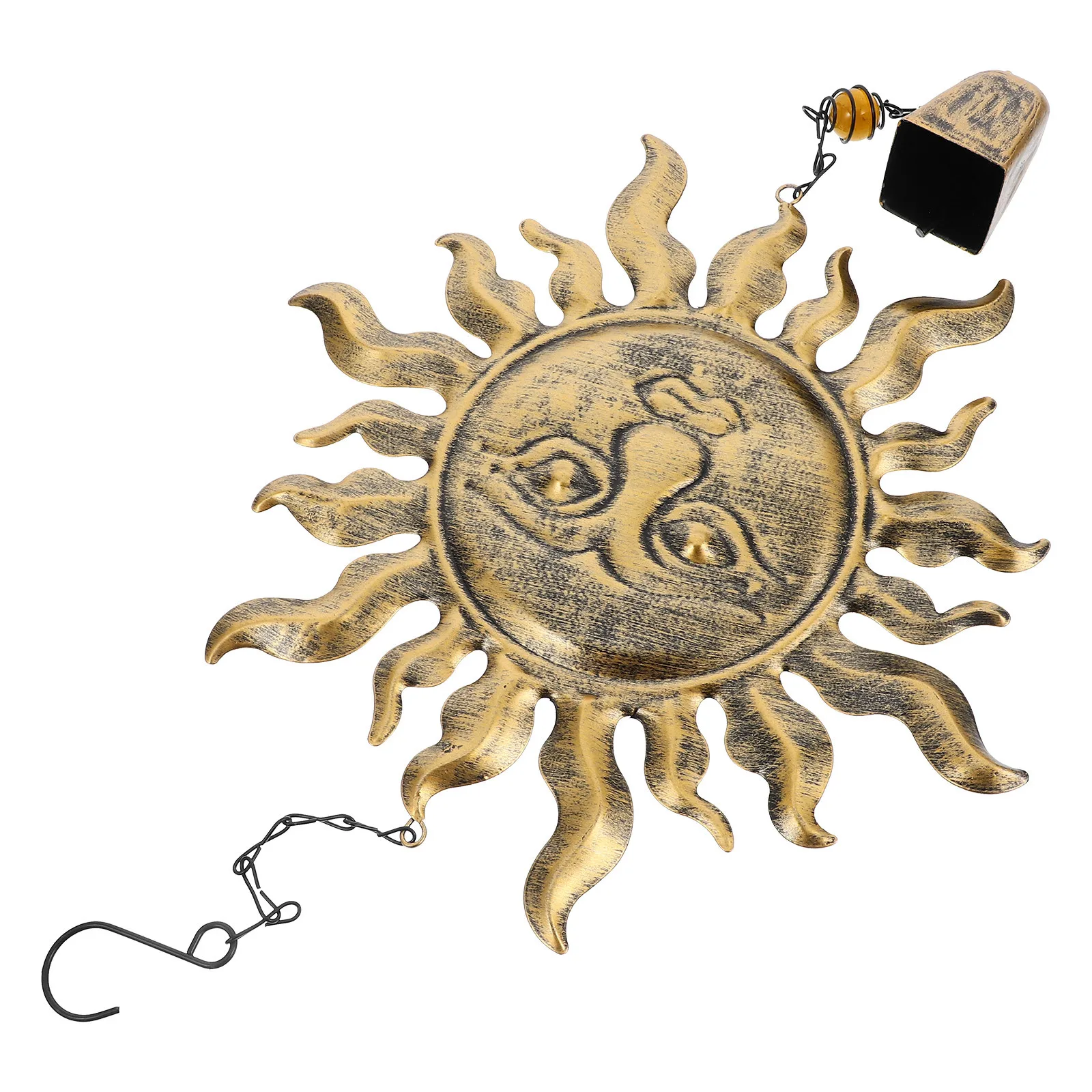 

Wind Chime Outdoor Iron Bell Rustic Pendant Garden Patio Decorative Wind Bell Memorial Hanging Outdoor Decor