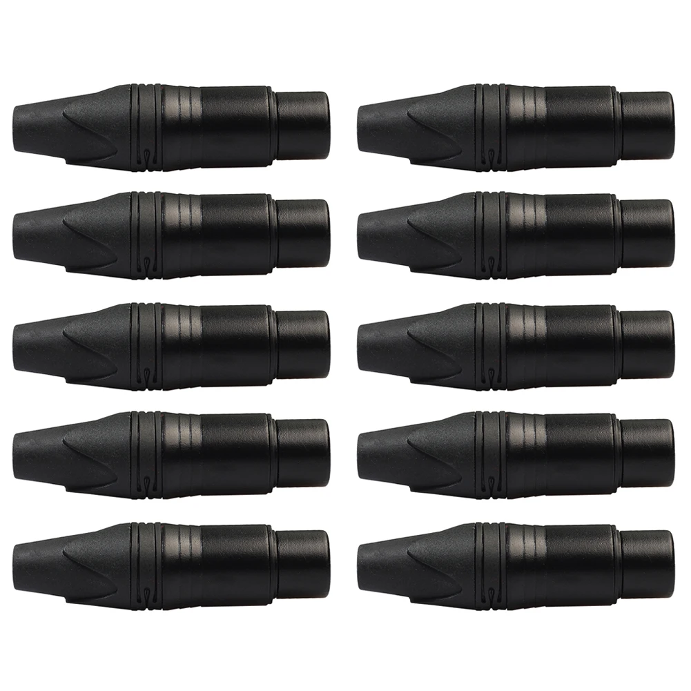 Cabo XLR 3Pin Conector Feminino, Microfone DIY, Solda Plug Adaptadores, 10Pcs