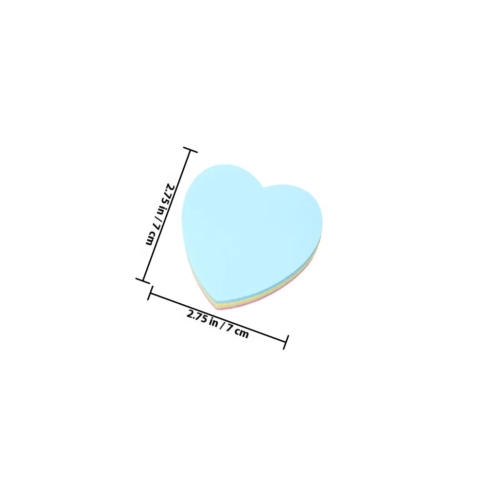 12Pcs Self-Adhesive Heart Shaped Memo Pads Smooth Writing Portable Note Stickers for School Home Office Multi-Function