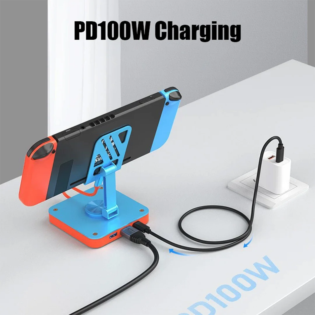 

USB-C Docking Station For iPad Pro/Air/iPhone 15/Switch and Mac With Adjustable 4K 60Hz HDMI USB 2.0 Port And 100W PD Charging