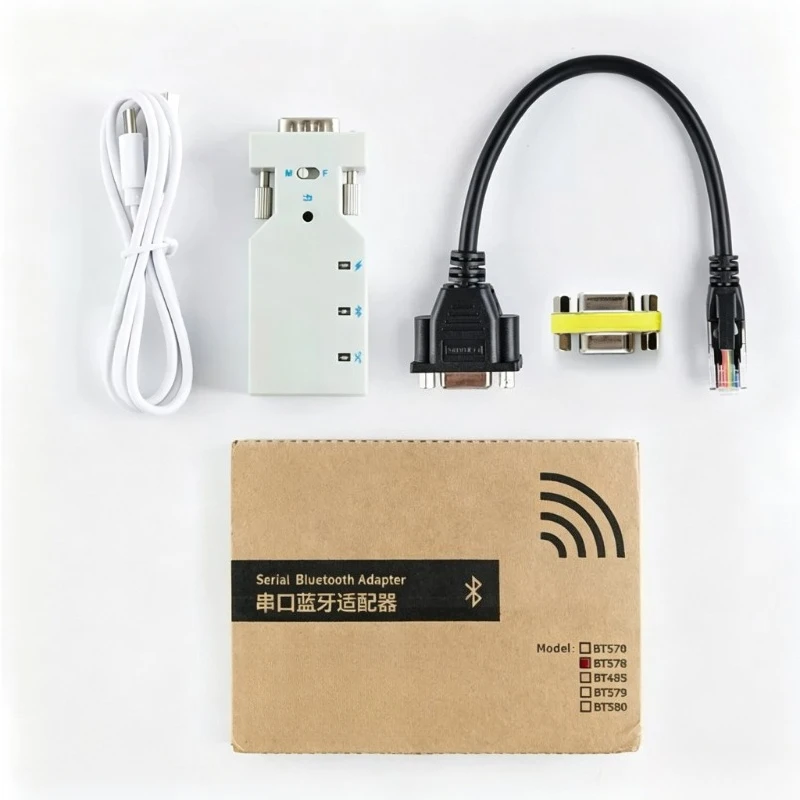 Wireless Serial Bluetooth Transmitter Dual SPP BLE RS232 Connector Type-C Power Supply Industrial Serial Communication Adapter