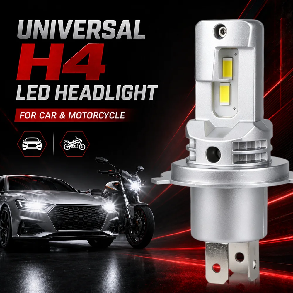 BULLVISION 2PCS H4 LED Headlight CANBUS 5970 CSP Core Car Motorcycle Lamp 9003 HB2 H4 Led High Low Beam 1:1 Wireless 12V 24V