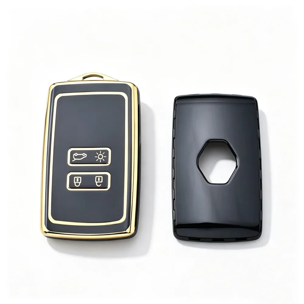 TPU Car Key Case for Renault Koleos Captur Megane Clio Scenic Talisman Arkana for Dacia Sandero Car Key Card Cover Keychain Set