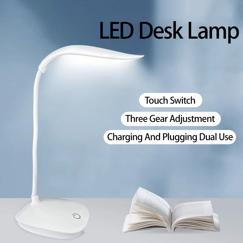 LED Reading Desk Lamp Portable Desk Lamp USB Charging Table Light Touch Dimming Learn Eye Protection Light Room Office Lighting